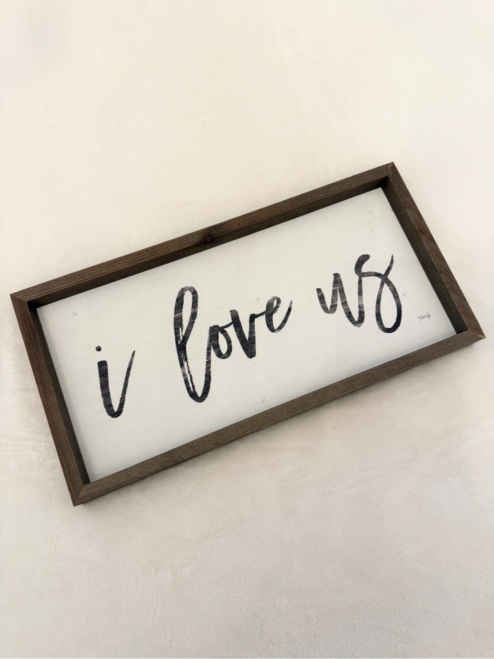 Rustic 'I Love Us' Wood Wall Sign